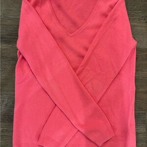 Pink Uniqlo Cashmere V-Neck Sweater